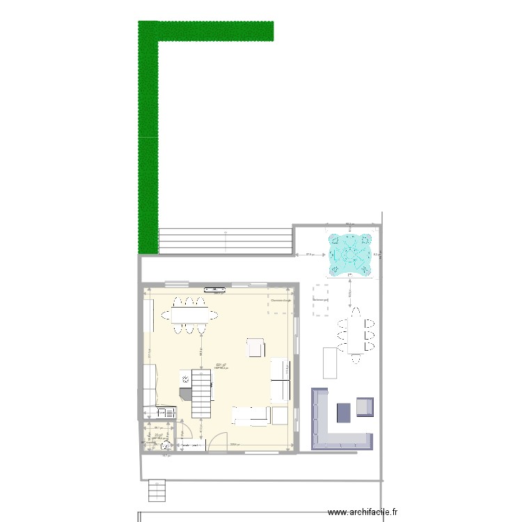 Tremblant ground floor 4. Plan de 2 pièces et 58 m2
