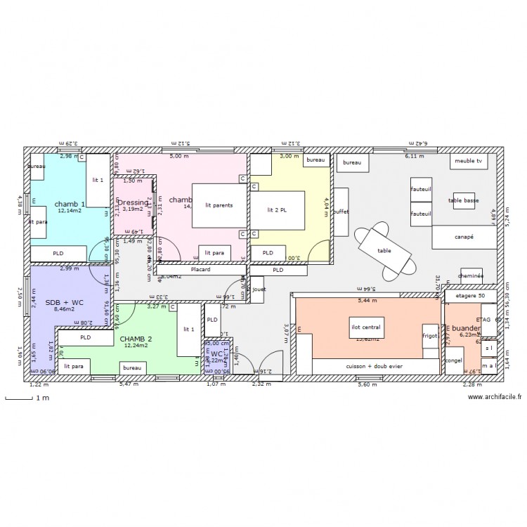 plan restangle 2. Plan de 0 pièce et 0 m2