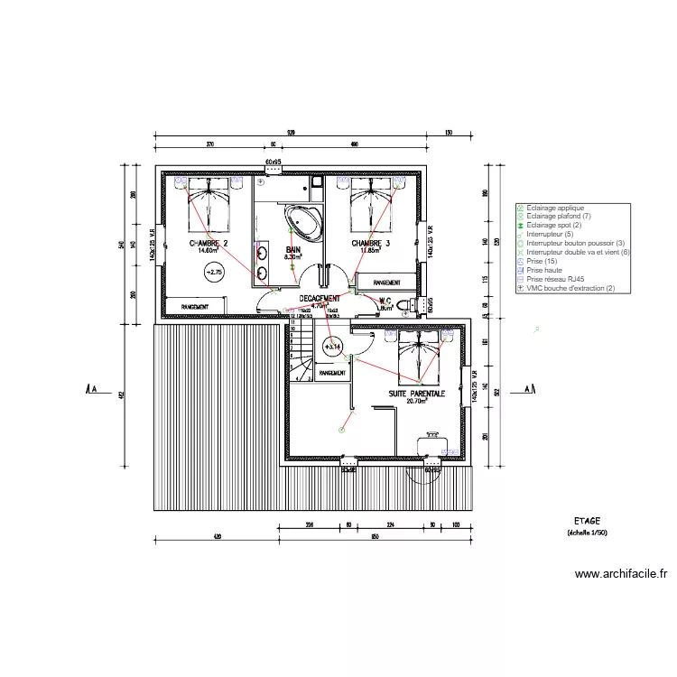 etienne etage. Plan de 