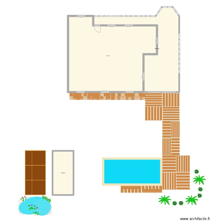 projet 1 . Plan de 3 pièces et 185 m2