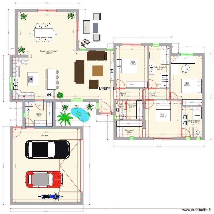 Plan Opaline 3 138 m2. Plan de 0 pièce et 0 m2