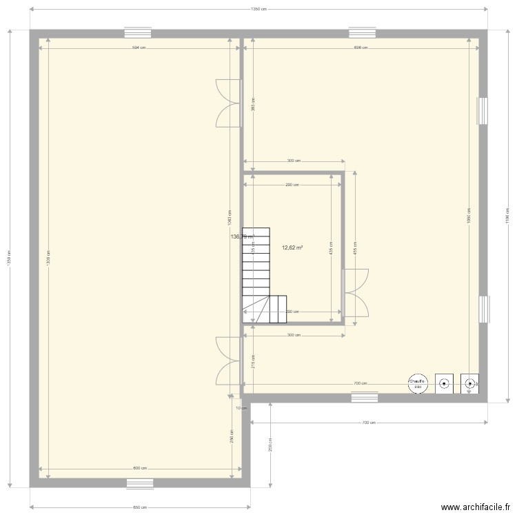 Plan3. Plan de 2 pièces et 149 m2