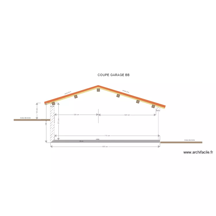 GARAGE COUPE BB. Plan de 