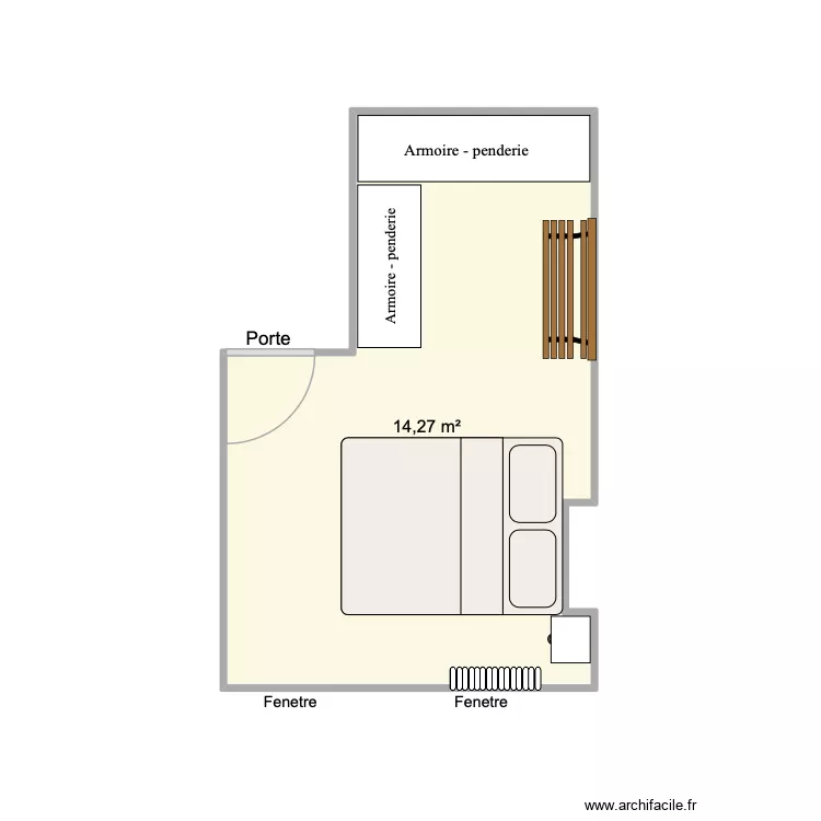 Chambre1. Plan de 1 Pièce et 14 m² Chambre1. Plan de 1 Pièce et 14 m²