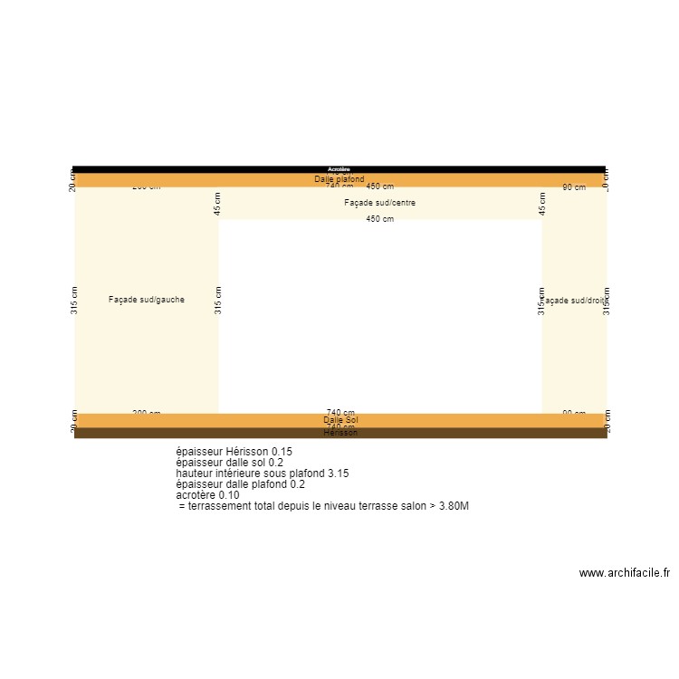 Plan de face Projet Garage MG ter. Plan de 0 pièce et 0 m2