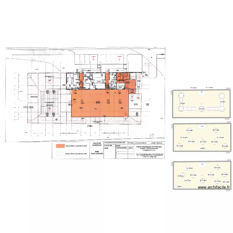 salle des fete de Hunspach. Plan de 3  et 867 m²
