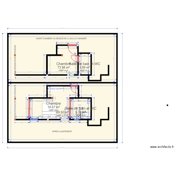 PLAN AU DESSUS DU SALON. Plan de 0 pièce et 0 m2