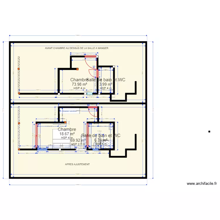 PLAN AU DESSUS DU SALON. Plan de 