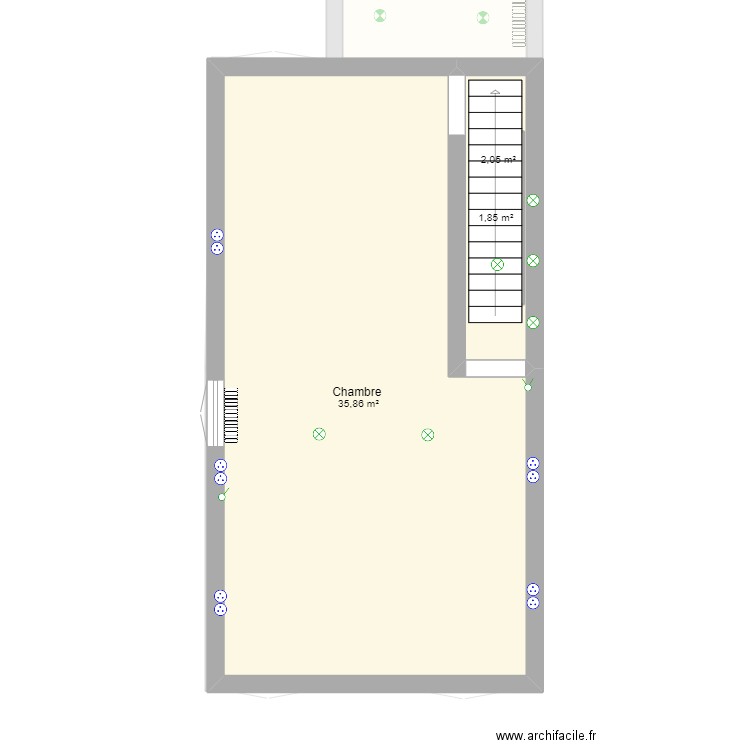 Plan de maison modifié. Plan de 20 pièces et 234 m2