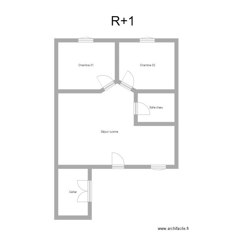 350601163. Plan de 5 pièces et 63 m2