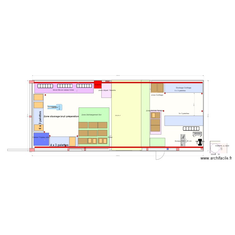 Réception UAP3 v7. Plan de 1 pièce et 206 m2