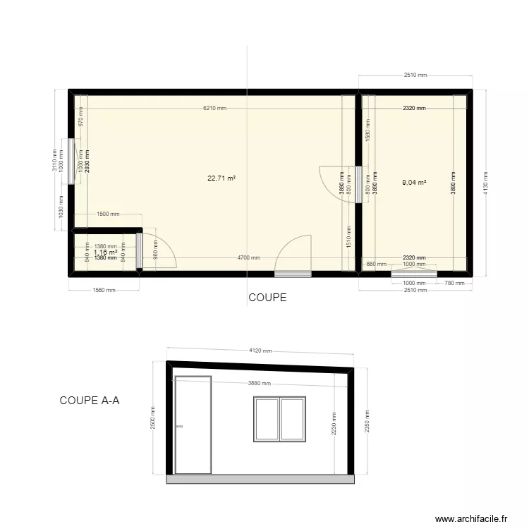 chalet cour . Plan de 