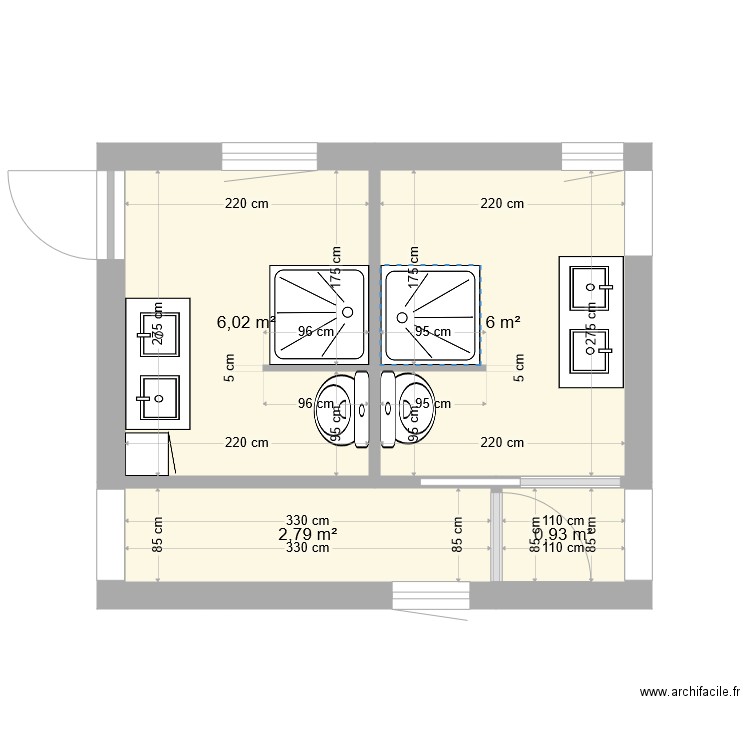 SDB chambres hôtes . Plan de 0 pièce et 0 m2