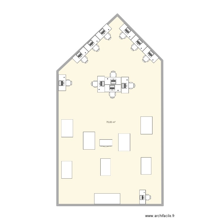 salle technologie3. Plan de 1 pièce et 76 m2