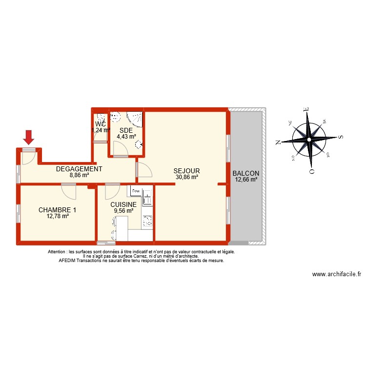 BI 10426. Plan de 9 pièces et 81 m2