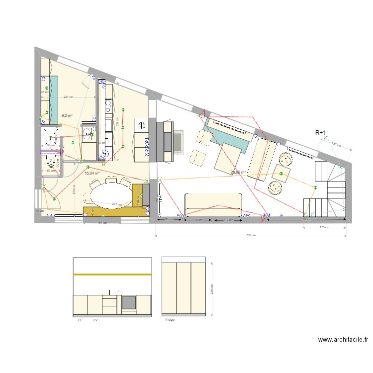 MARTIN LAURA 1. Plan de 3 pièces et 52 m2