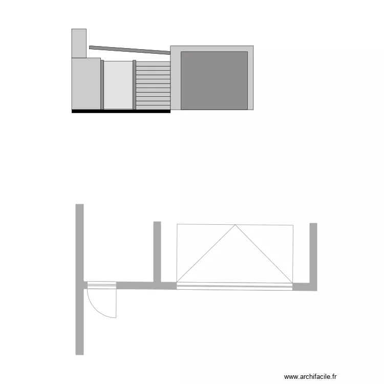 portillon garage. Plan de 