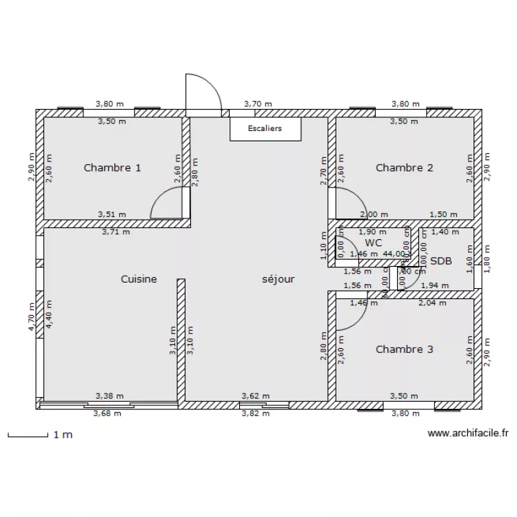 Plan Maison avec dimensions. Plan de 