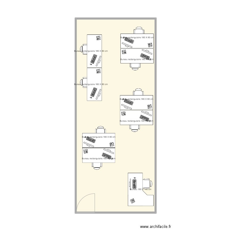 Open Space TALENT. Plan de 1 pièce et 44 m2