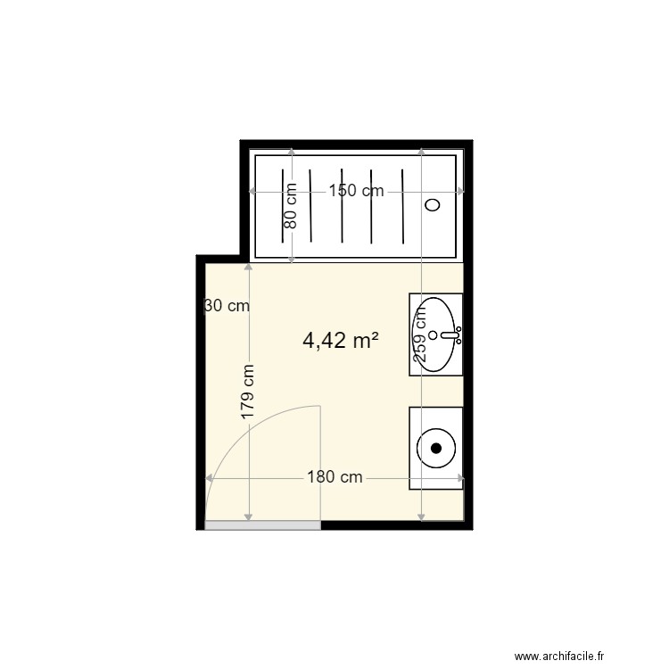 GUFFROY PEGGY 1. Plan de 1 pièce et 4 m2