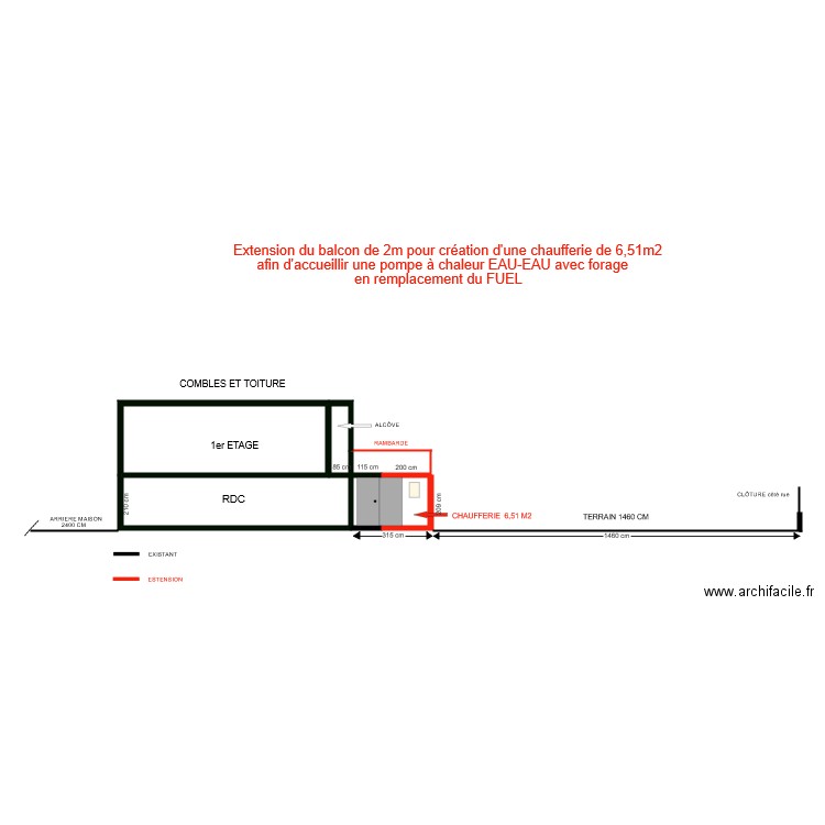 PLAN DE COUPE DROIT. Plan de 0 pièce et 0 m2