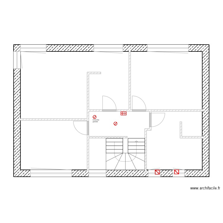 Nouveaux plan étage alarme. Plan de 5 pièces et 70 m2