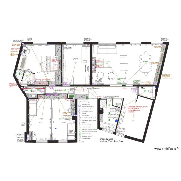 plan projet chateau neuilly plan elec V8. Plan de 0 pièce et 0 m2