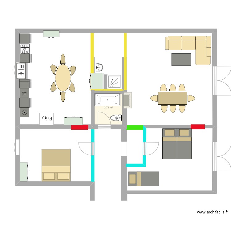 toftof. Plan de 0 pièce et 0 m2