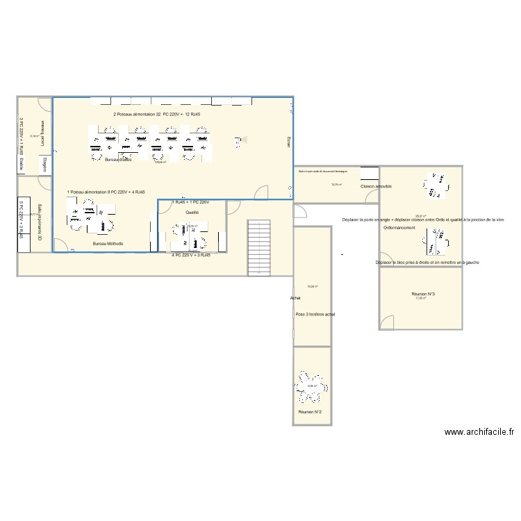 Mezzanine Haut BAT N 1. Plan de 10 pièces et 250 m2