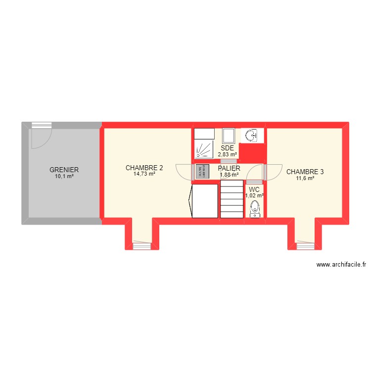 BI13577. Plan de 21 pièces et 175 m2