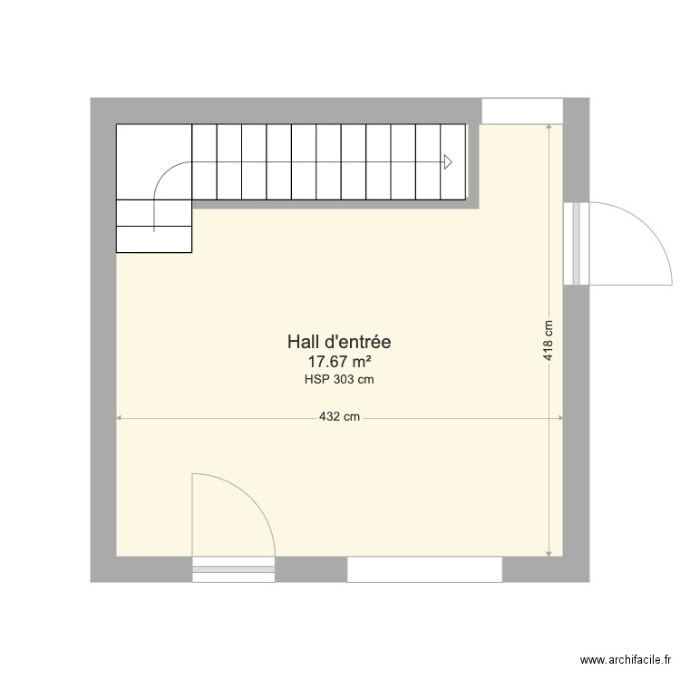 Hall entrée Thomas et Maud. Plan de 0 pièce et 0 m2