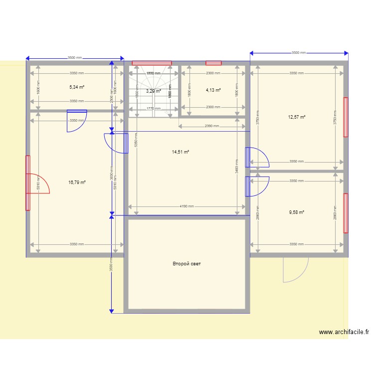 aslan. Plan de 13 pièces et 229 m2