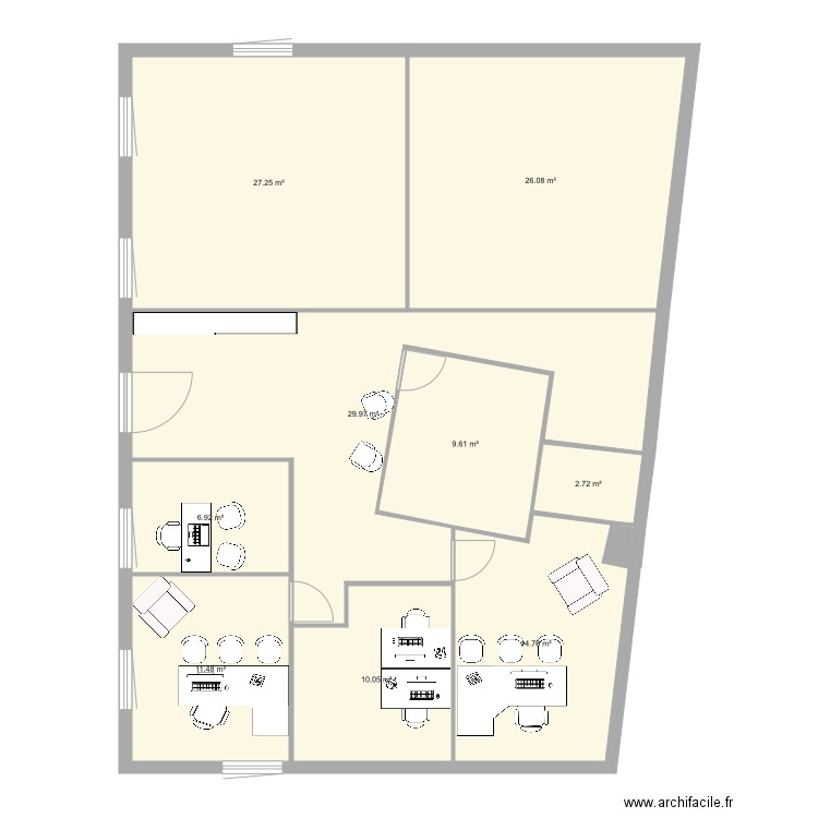 Bureaux Grésy V1. Plan de 0 pièce et 0 m2