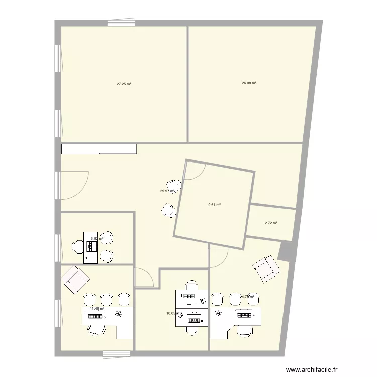 Bureaux Gr&eacute;sy V1. Plan de 