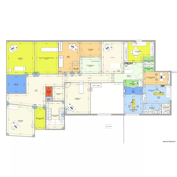 maison de sant&eacute; sart&egrave;ne  cabinet jp. Plan de 
