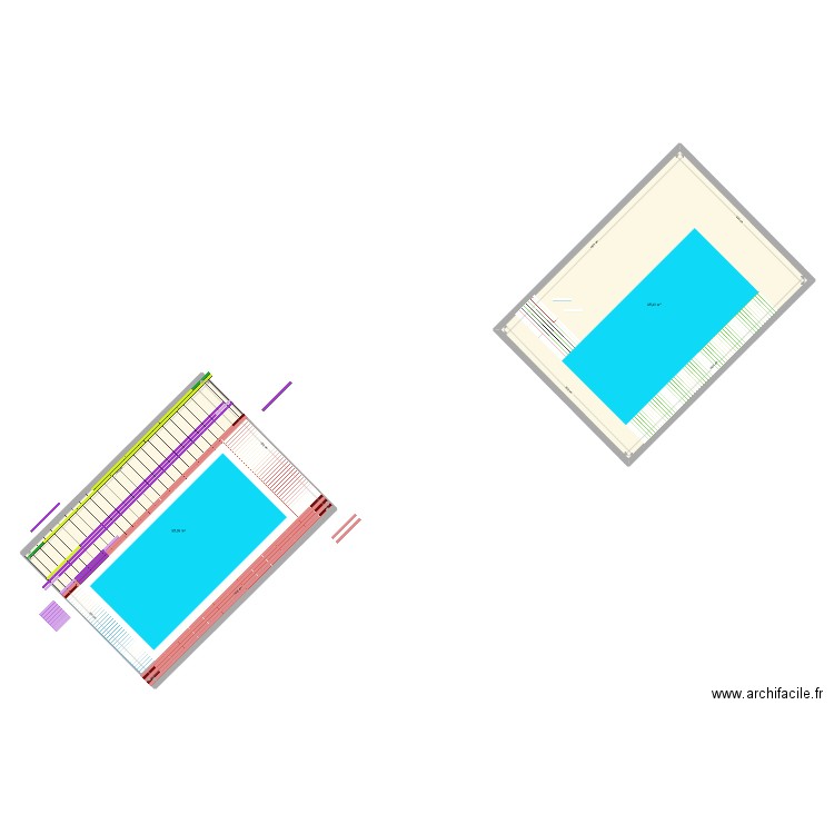 CALEPINAGE PISCINE. Plan de 2 pièces et 191 m2