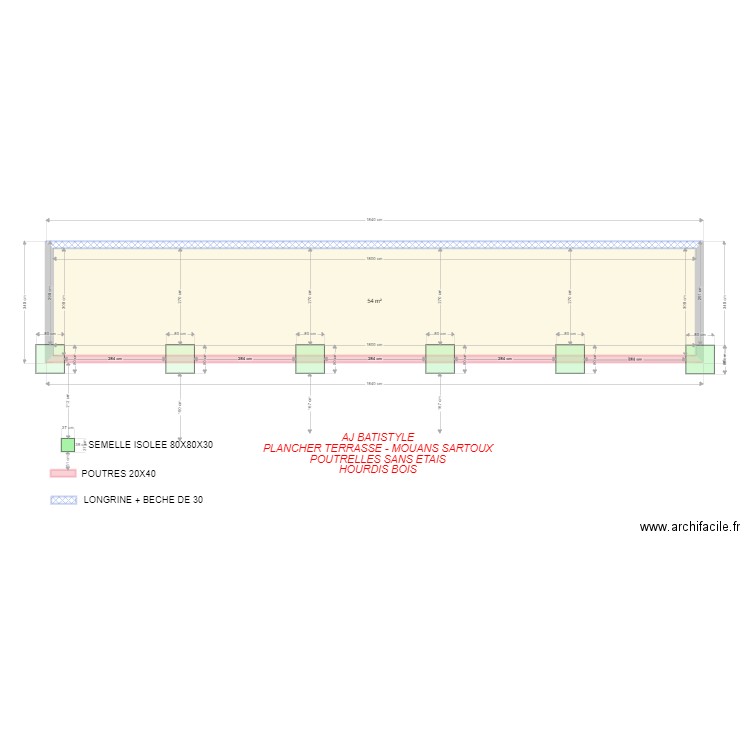 BATISTYLE. Plan de 1 pièce et 54 m2