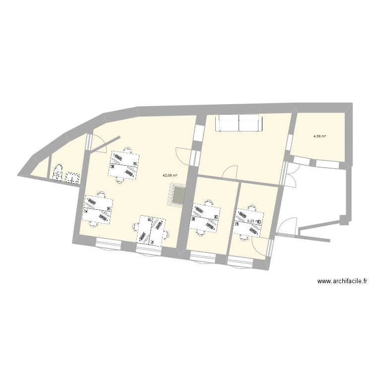 STHO3. Plan de 3 pièces et 52 m2