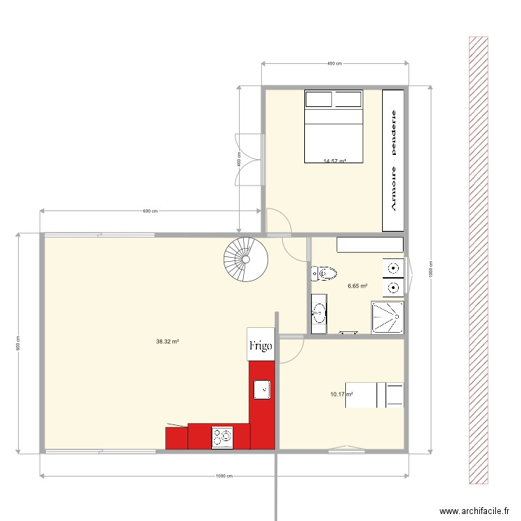 forme en L masos. Plan de 0 pièce et 0 m2