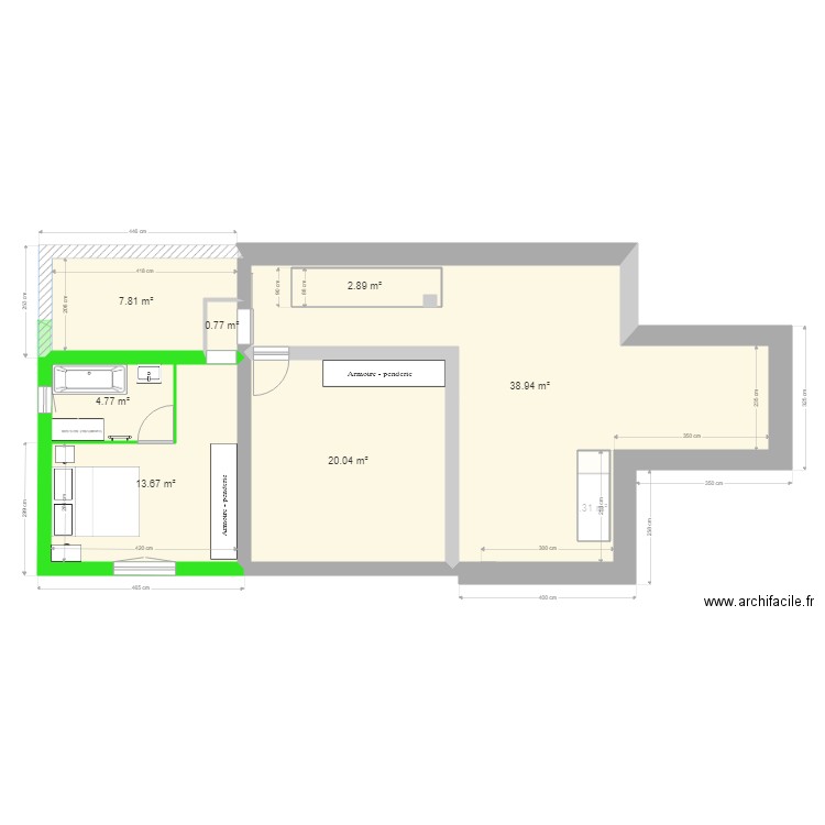 AMENAGEMENT INTERIEUR APRES EXTENSION 2. Plan de 0 pièce et 0 m2