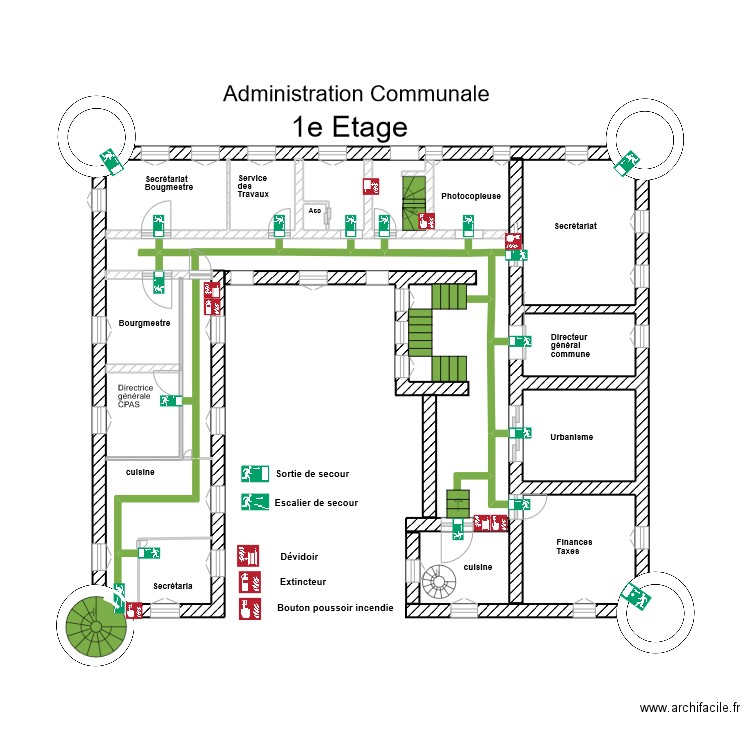 Chateau - 1e Etage. Plan de 2 pièces et 6 m2