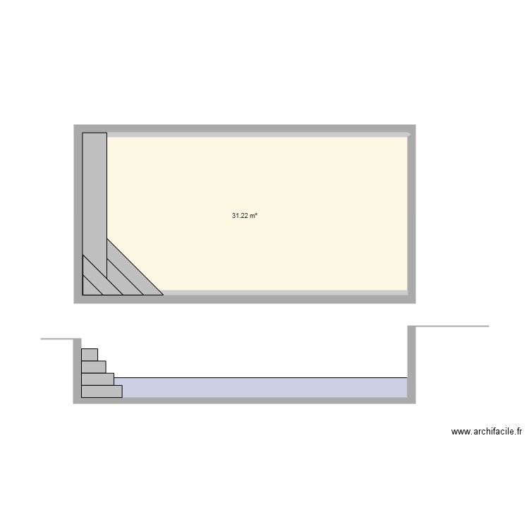 Plan en coupe piscine. Plan de 0 pièce et 0 m2