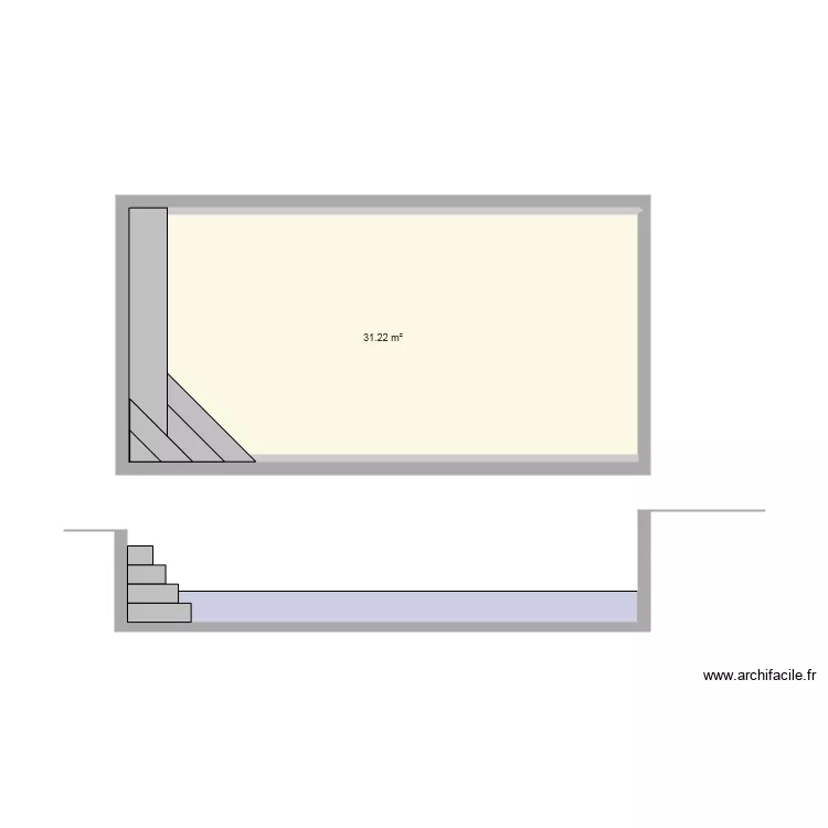 Plan en coupe piscine. Plan de 