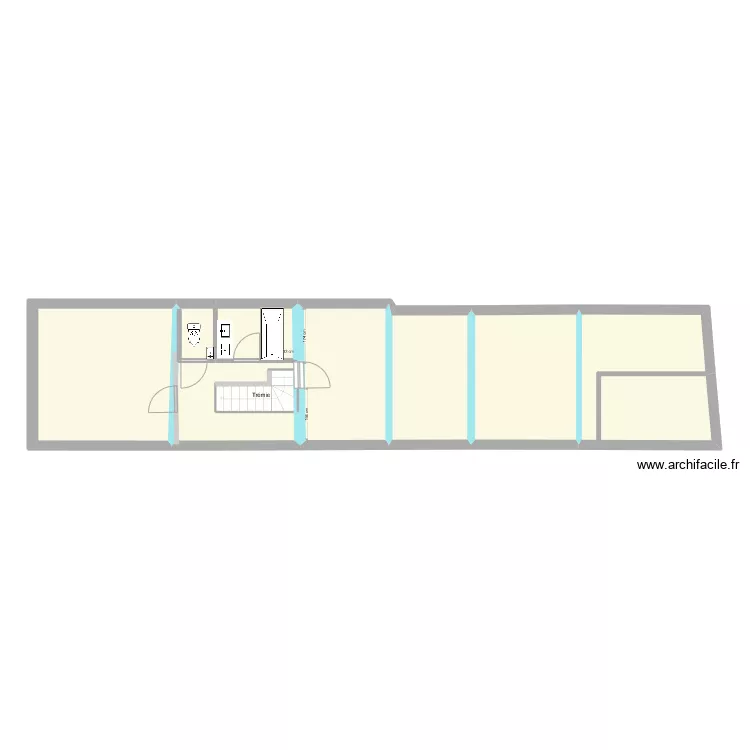 Projet 12 escalier 1/4 centr&eacute;. Plan de 