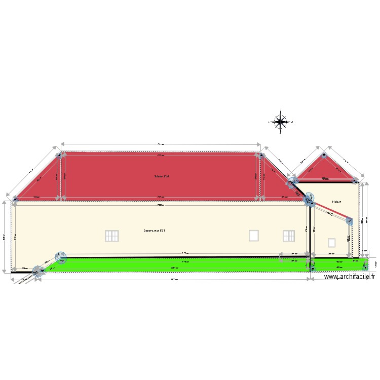 Façade  EST 1. Plan de 0 pièce et 0 m2