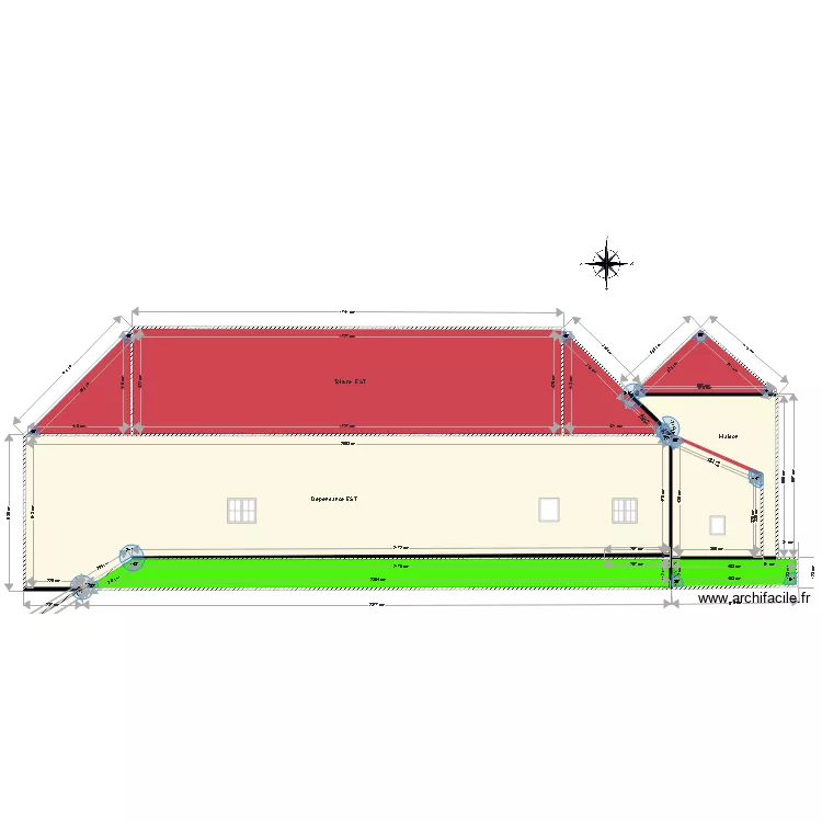 Fa&ccedil;ade  EST 1. Plan de 0 pièce et 0 m2