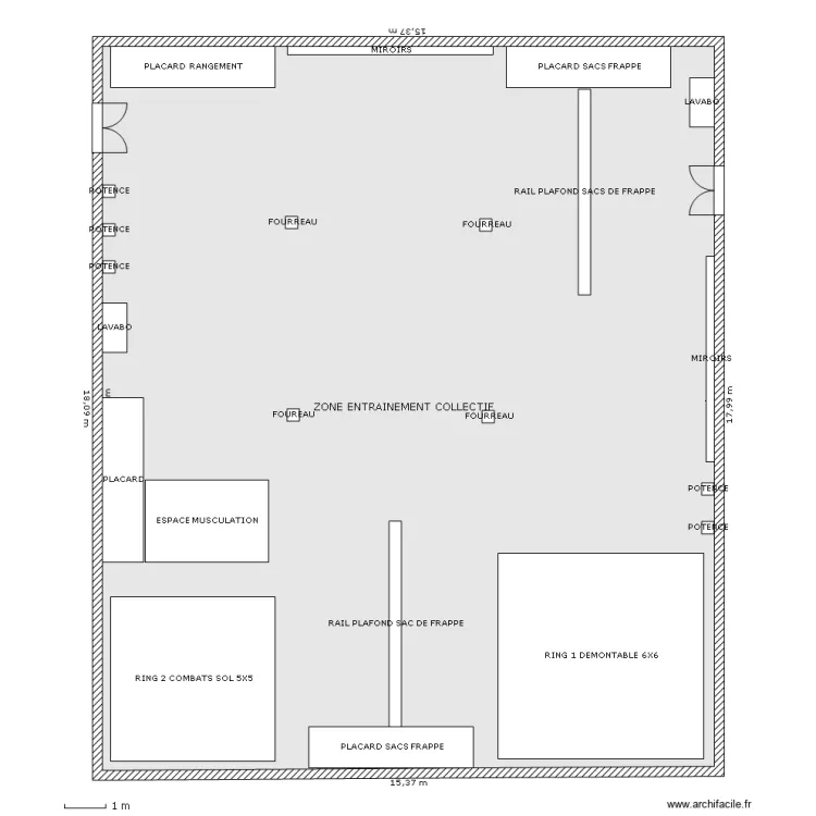 SALLE DE BOXE. Plan de SALLE DE BOXE. Plan de
