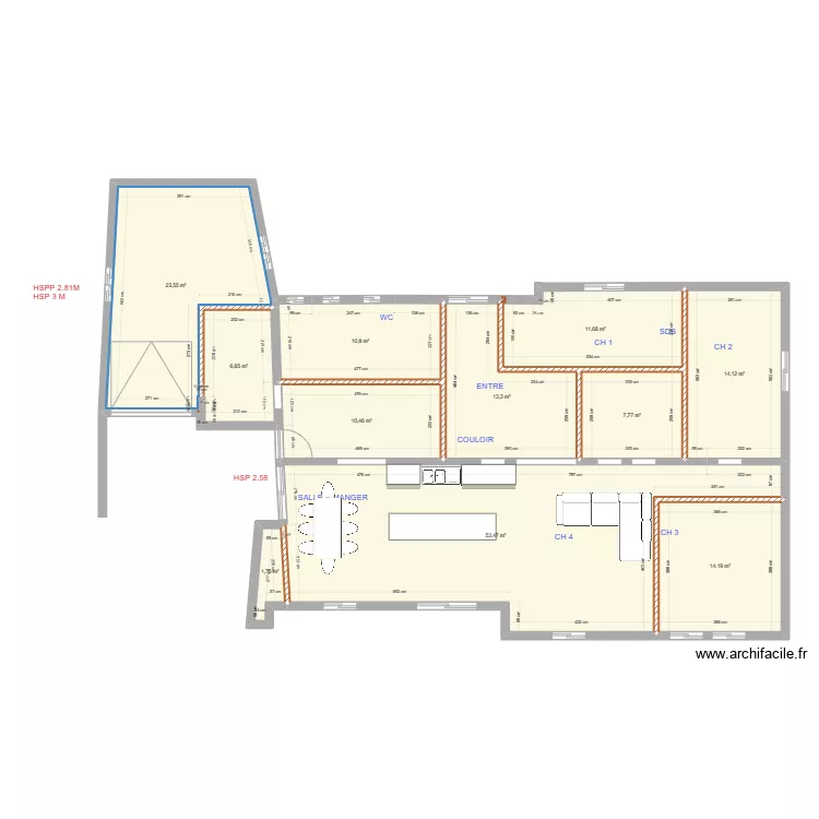 projet minihy treguier maison perso. Plan de 