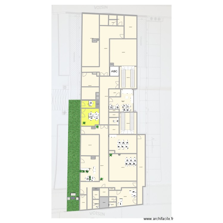 plan 5 eme reel 1. Plan de 43 pièces et 447 m2