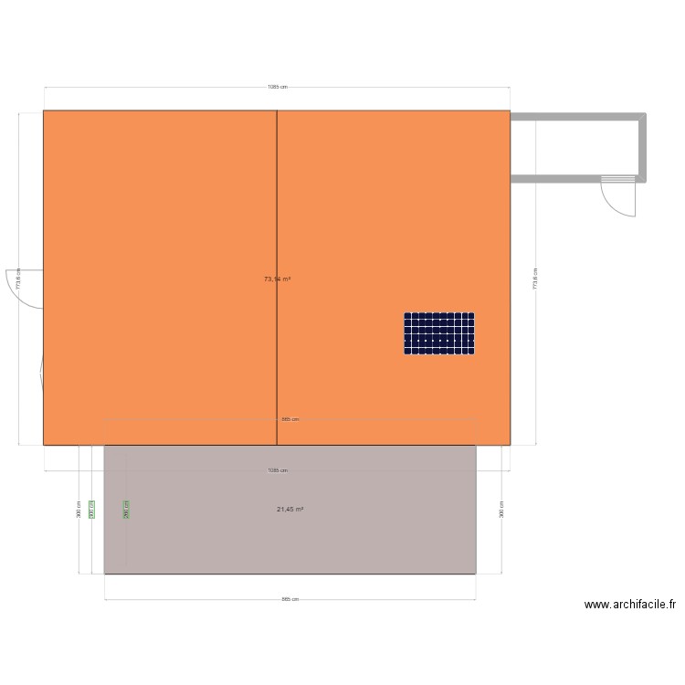 GARAGE FINI 16/3/23 . Plan de 2 pièces et 95 m2